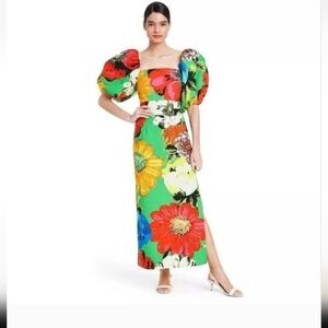 Christopher John Rogers x Target Floral Puff Sleeve Midi Dress Size 0